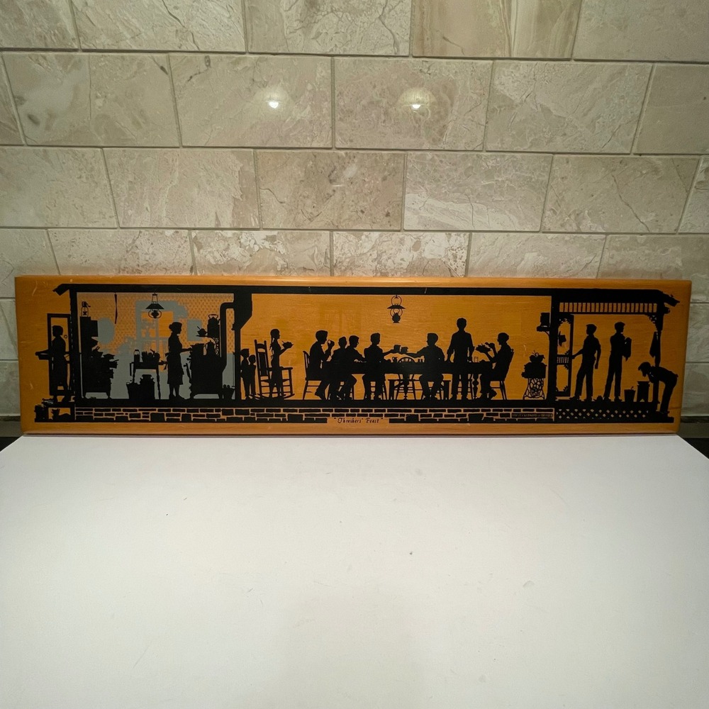 Harvey Bernard Threshers‎ Feast Vintage 1980 Wood Silhouette Wall Art Farmhouse